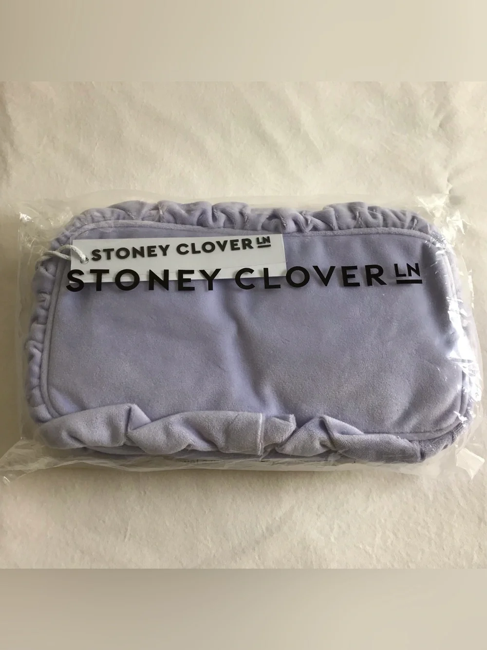 Stoney Clover Lane Velvet Ruffle Small Pouch Bag In Galaxy Purple NWT